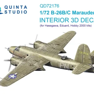 Acheter Direct Quinta Studio QD72176 B-26 B Marauder - 3D-Printed & Coloured Interior on Decal Paper (for Hasegawa / Eduard and Hobby2000 Kits)