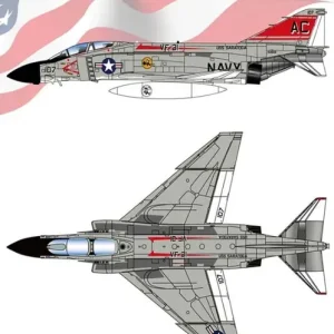 Galaxy-Model G72014 F-4 J Phantom II CAG - Fighter Squadron Three One VF-31 ‘Tomcatters‘ 1976 (for Academy kits) Nouvel Arrivage