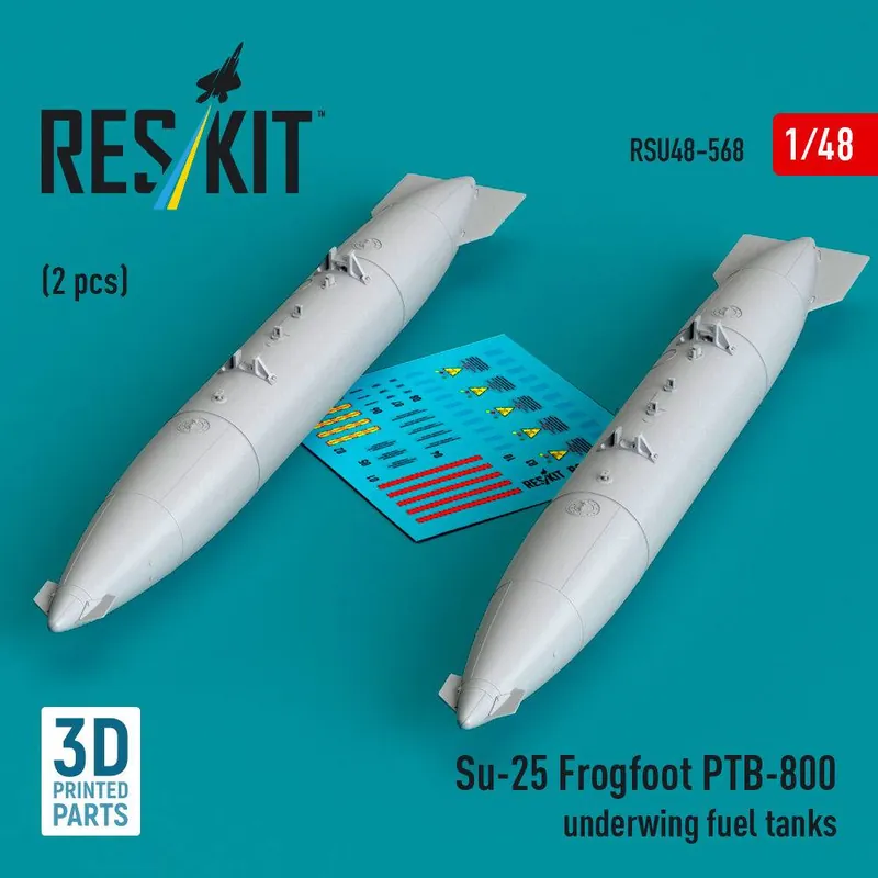 Promotion Saisonnière RES/KIT U48-0568 Sukhoi Su-25 Frogfoot - PTB-800 Underwing Fuel Tanks (2 pcs / 3D-Printed)