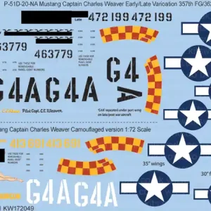 Authentique Kits World 172049 North American P-51 D Mustang Captain Charles Weaver ‘Passion Wagon‘