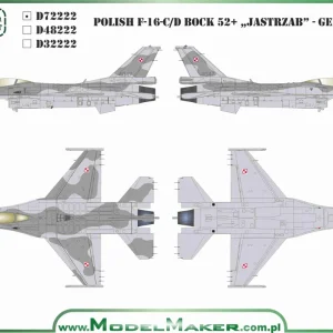 Offre Du Jour Model Maker Decals D72222 Polish F-16 C/D Block 52+ Jastrząb - Generic Set