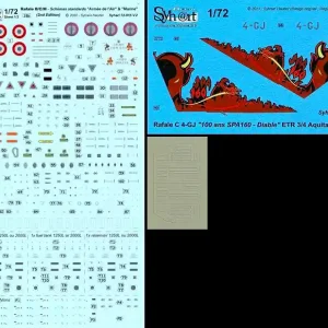 Syhart Decal 72-130 Rafale C 4-GJ "100 ans SPA160 - Diable" ETR 3/4 Aquitaine 2018 - (Limited 300pc) Haute Qualité