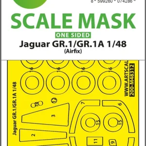 Art Scale Kit M48312 BAC/SEPECAT Jaguar GR.1 / GR.1A - Wheels and Canopy Frame Paint Mask outside only (for Airfix Kits) Bon Plan