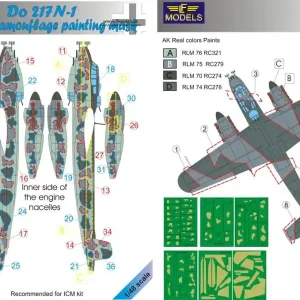 LF Models M48126 Do 217N-1 Camouflage Painting Mask (ICM Kits) Commande En Gros