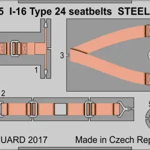 Certifié Eduard 33185 I-16 Type 24 seatbets STEEL ICM