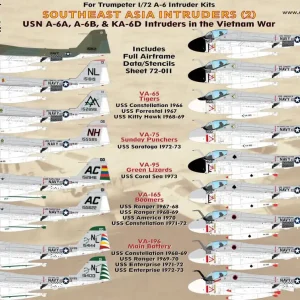AOA decals 72-013 Southeast Asia Grumman Intruders in the Vietnam War Commande En Gros