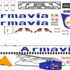 BSmodelle 144299 Sukhoi SSJ-100 - Armavia Decal Marque