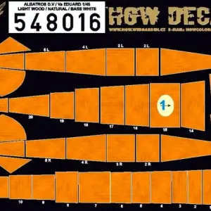 Usine Directe HGW Models 548016 Albatros D.V D.Va - Light Wood Y