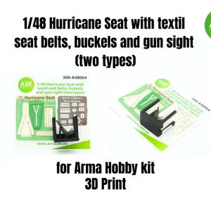 Remise Art Scale Kit A48004 Hawker Hurricane - Seat with textil seat belts, buckels and gun sight - two types (for Arma Hobby kits)