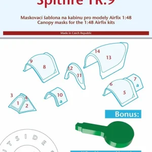 Peewit 48047 Suprmarine Spitfire TR.9 - Canopy and Undercarriage Bay Paint Masks Set (for Airfix Kits) Meilleur Prix