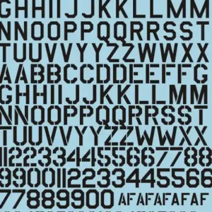 Satisfait Ou Remboursé Print Scale 32-003 USAF modern stencil letters and numbers».Black