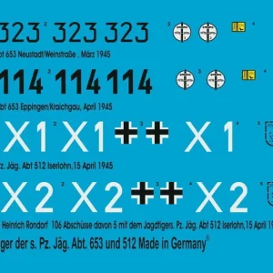 Acheter En Ligne Peddinghaus-Decals 2596 Jagdtiger Of The s. Pz. Jäg Abt. 653 And 512