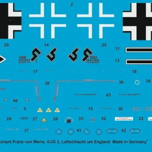 Prix Bas Peddinghaus-Decals 3181 Me 109 E-4 Oberleutnant Franz Von Werra, II/JG 3, Battle Of Britain