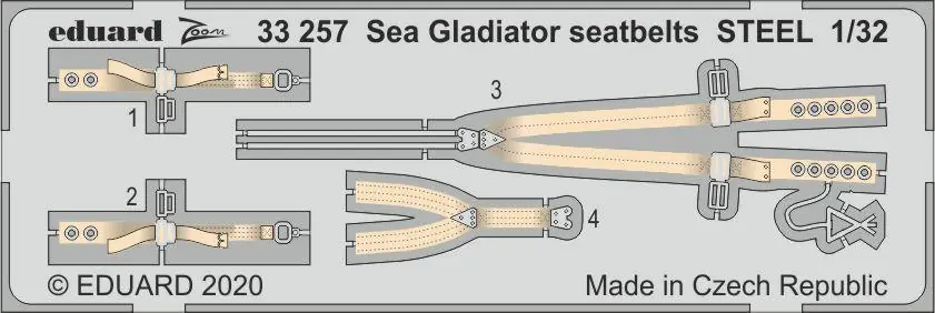 Eduard 33257 Sea Gladiator seatbelts STEEL ICM Bon Marché