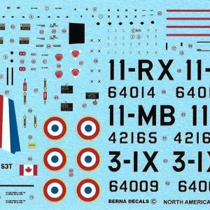 Marque Berna Decals 72040 North American F-100 D / F Super Sabre in French Service (3 Schemes)