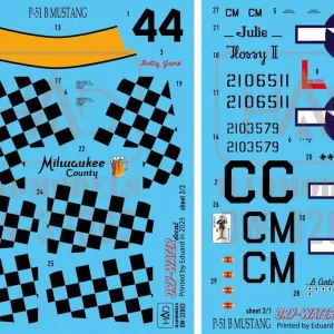 HAD Models 32003 North American P-51 B/C Mustang - 15th Air Force Dry-Water Decal Sheet Solde