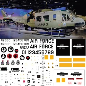 Old models Decals 0675 Bell UH-1 D/H Iroquois - RNZAF Euro1 Scheme Nouvelle Collection