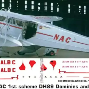 Certifié Old models Decals 0699A de Havilland DH.89 Dominies and Rapide - National Airways Corporation (NAC) 1st Scheme