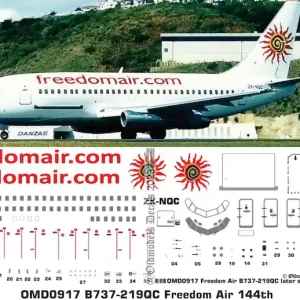 Old models Decals 0917 Boeing B737-200 - Freedom Air NQC Produit De Marque