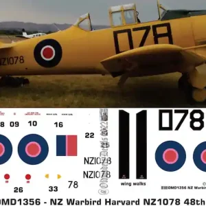 Old models Decals 1356 North American Harvard - New Zeeland Warbird (NZ1078 / 2020) Achat Immédiat