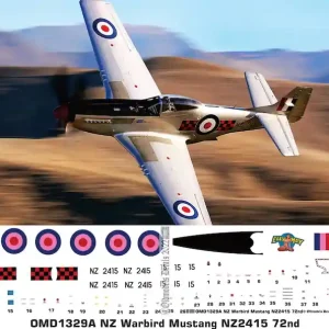 Livraison Express Old models Decals 1329A P-51 D Mustang - New Zealand Warbird (NZ2415)