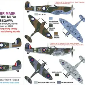 Montex K32273 Spitfire Mk Vc (HASEGAWA) Haute Qualité