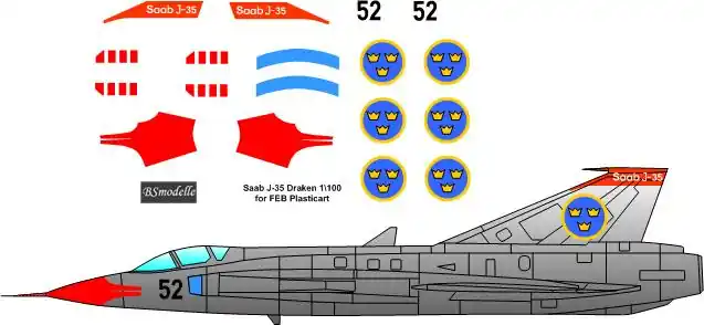BSmodelle 100322 Saab J-35 Draken - Swedish Air Force Satisfait Ou Remboursé