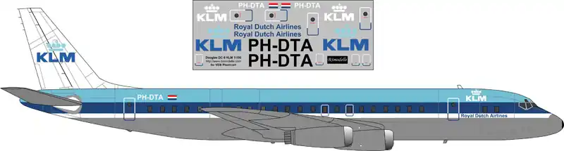Nouvelle Collection BSmodelle 144289 McDonnell Douglas DC-8 - KLM Decal