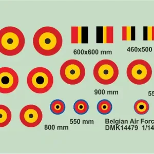 Mark I Decals DMK14479 Belgian Air Force Insignia (2 sheets) Vente Directe