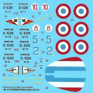 Nouvel Arrivage Berna Decals 48133 Dewoitine D.520 GC I/3 Decals