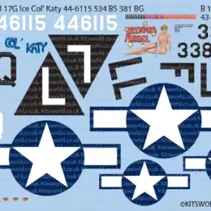 Kits World 172175 Boeing B-17 G Flying Fortress (‘Ice Col‘ Katy‘ and ‘Anxious Angel‘) Quantité Limitée