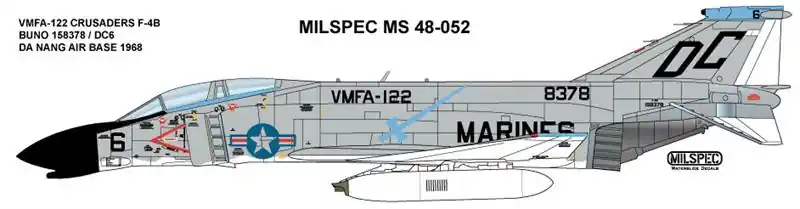 Vente Flash Milspec 72052 McDonnell F-4 B Phantom - VMFA-122 Crusaders (1968) Da Nang Air Base