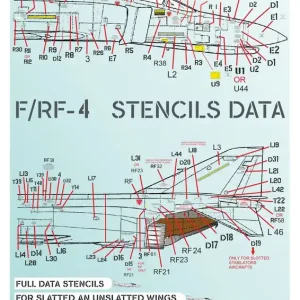 Procal Decals 48-906W McDonnell Douglas F-4 E / RF-4 E Phantom II - WHITE Stencil Data Hellenic Air Force Pas Cher