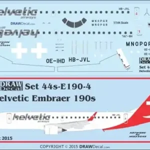 Vente Directe Draw Decal 44-E190-04 Embraer 190 - Helvetic Airways