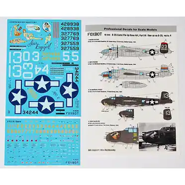 FOXBOT 48-044 North American B-25G/H/J Mitchell (Late) "Pin-Up Nose Art and Stencils" Part 4 Meilleur Prix