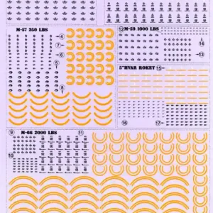 Print Scale 72-001 Technical inscriptions and marks of airbombs USAF. The second world war and Korea Seulement Aujourd'hui
