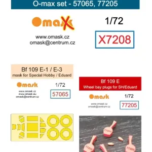 Expédié Aujourd'hui Omask X7208 Messerschmitt Bf-109 E-1 / E-3 - O-Max Set (for Special Hobby / Eduard Kits)