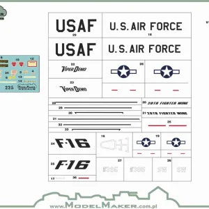 Model Maker Decals MD48225 USAF F-16C Viper Demo 2024, 50 Years Of F-16 - Masks And Decals Set Réduction