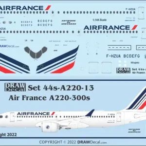 Retour Gratuit Draw Decal 44-A220-13 Airbus A220-300 - Air France