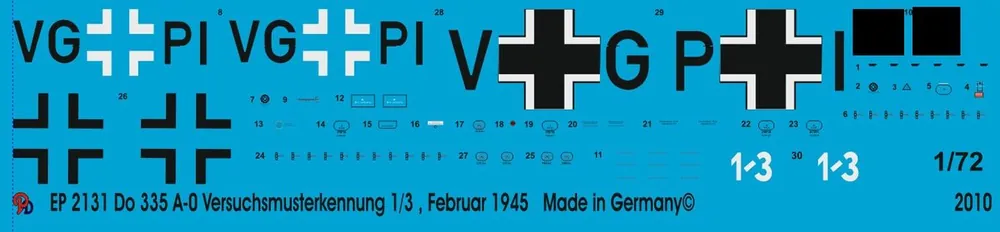 Prix Bas Peddinghaus-Decals 2131 Do 335 A-0 Test Markings Plane 1/3 Rechlin 1945