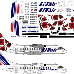 Acheter Direct BSmodelle 144304 ATR-42 - Ut Air Ukraine and Air France Decals