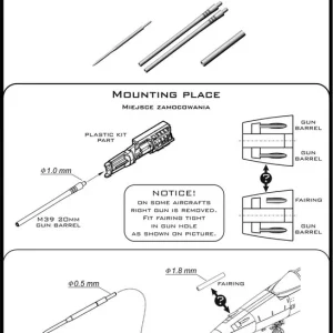 Master AM-32-110 F-5 Tiger II "Freedom Fighter" (standard nose versions) - F-5A, E, F - Pitot Tube and 20mm gun barrels Achetez Aujourd'hui
