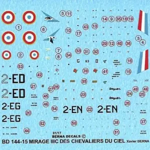Dernier Modèle Berna Decals 14415 Dassault Mirage IIIC ‘Knights of the Sky‘ Decals