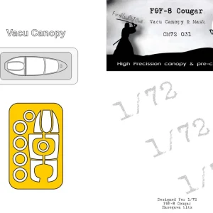 Achat Immédiat DEAD Design Models CM72031 F9F-8 Cougar Vacu Canopy And Mask (For Hasegawa Kits)