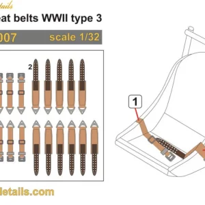 Metallic Details P32007 Japanese WWII Seat Belts Type 3 Commande En Gros