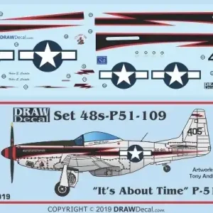 Draw Decal 48-P51-109 North American P-51 D - "It‘s About Time" Expédition Rapide
