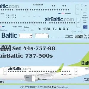 Super Prix Draw Decal 44-737-98 Boeing 737-300 - Air Baltic