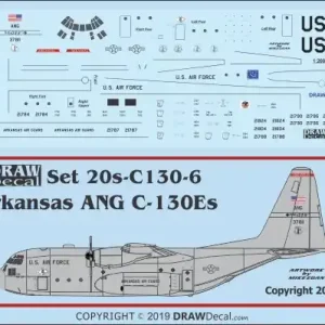 Draw Decal 20-C130-06 Lockheed C-130 - Arkansas Air National Guard Bon Plan