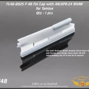 Flying Leathernecks 48-8025 McDonnell F-4 B Phantom Fin Cap with AN/APR-24 RHAW Antenna - 3D-Printed (for Tamiya kits) Prix Cassé