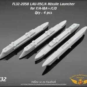 Flying Leathernecks 32-2058 LAU-115C/A Missile Launcher for F/A-18 A+/C/D - 3D-Printed (4 pcs) Acheter En Ligne